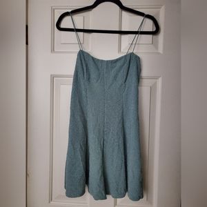 LIKE NEW URBAN OUTFITTERS SPAGHETTI STRAP MUTED GREEN WITH SILVER THREAD ROMPER